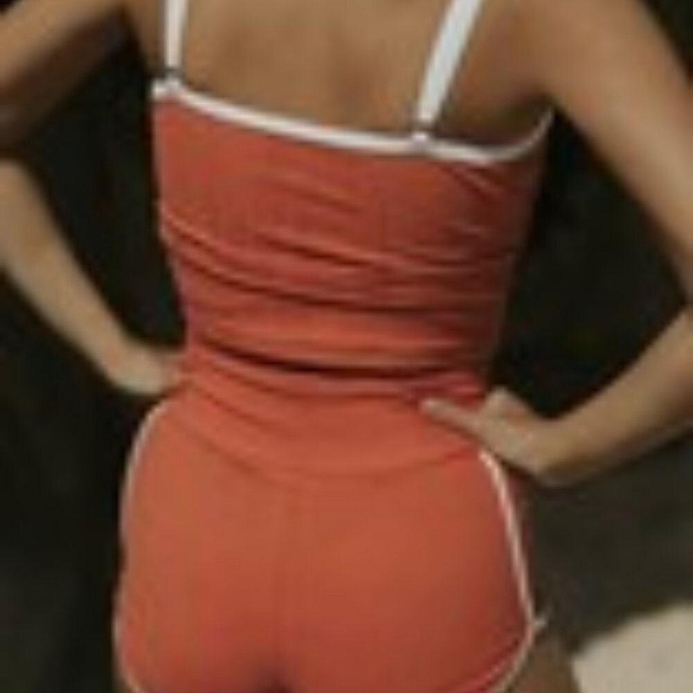 Geodehigh waisted rib short swim set - Picture 2 of 11